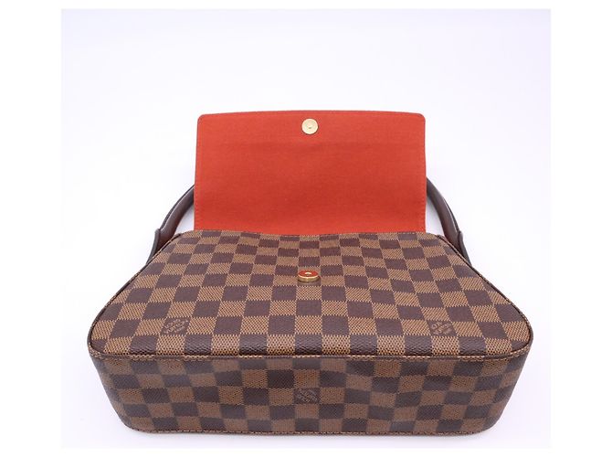 Louis Vuitton Damier Mini Looping Handtasche Braun Rot Beige - Ansicht 12