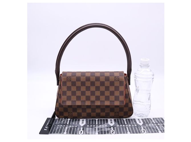 Louis Vuitton Damier Mini Looping Handtasche Braun Rot Beige - Ansicht 3