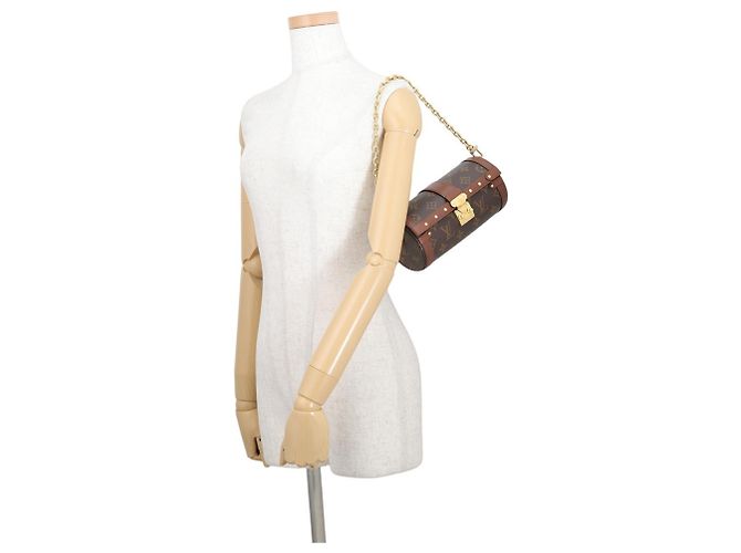 Borsa a tracolla Louis Vuitton Monogram Papillon Trunk Marrone - vista 4