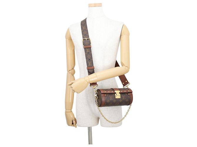 Borsa a tracolla Louis Vuitton Monogram Papillon Trunk Marrone - vista 5