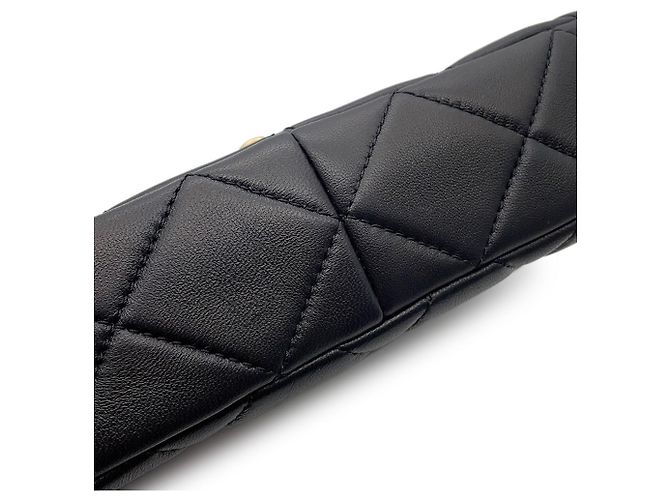 Borsa a tracolla con catena Chanel Matelassé in pelle d'agnello Nero - vista 7