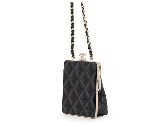 Bolsa de Ombro Chanel Matelassé com Corrente Preto - vista 2
