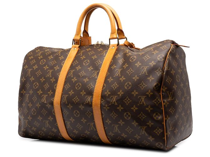 Louis Vuitton Brown Monogram Keepall 50 Marrom - vista 2