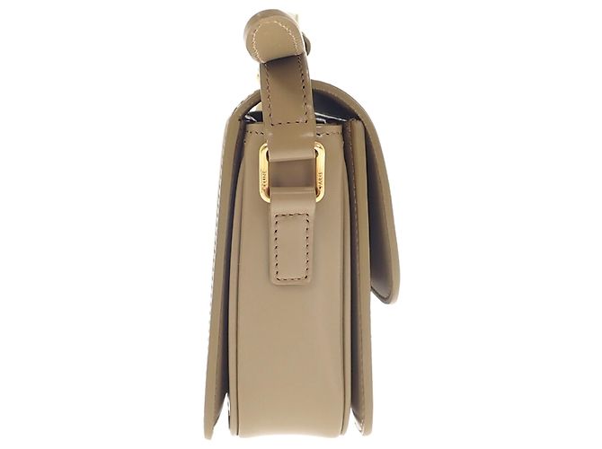 Céline Celine Brown Teen Shiny Calfskin Triomphe Crossbody Marrone Cachi - vista 10
