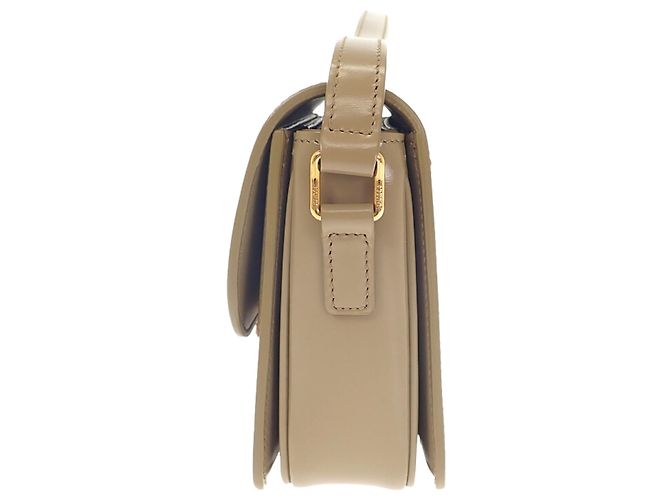 Céline Celine Brown Teen Shiny Calfskin Triomphe Crossbody Marrone Cachi - vista 11