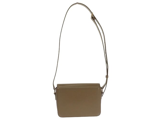 Céline Celine Brown Teen Shiny Calfskin Triomphe Crossbody Marrone Cachi - vista 3
