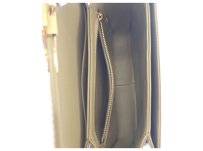 Céline Celine Brown Teen Shiny Calfskin Triomphe Crossbody Marrone Cachi - vista 4