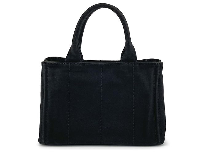 Prada Small Canvas Canapa Logo Tote Schwarz - Ansicht 2