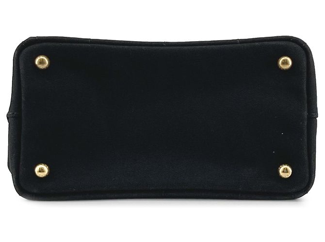 Prada Small Canvas Canapa Logo Tote Schwarz - Ansicht 3