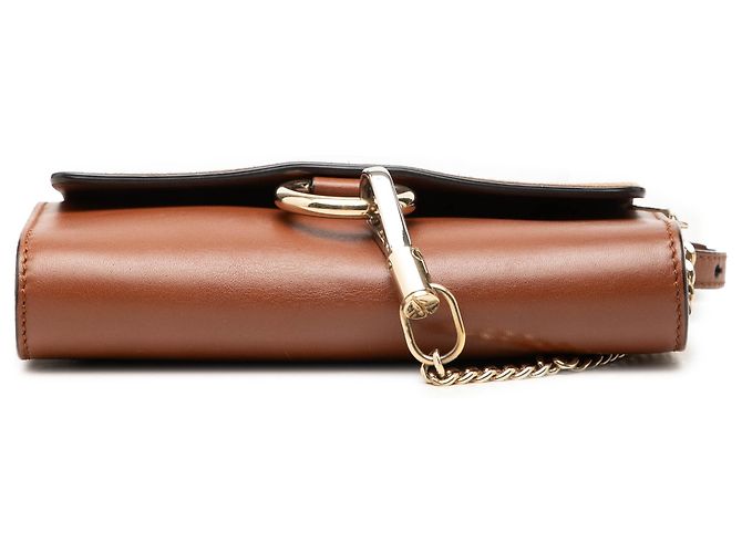 Chloé Mini Borsa a Tracolla Faye in Vitello e Camoscio Marrone con Catena - vista 3