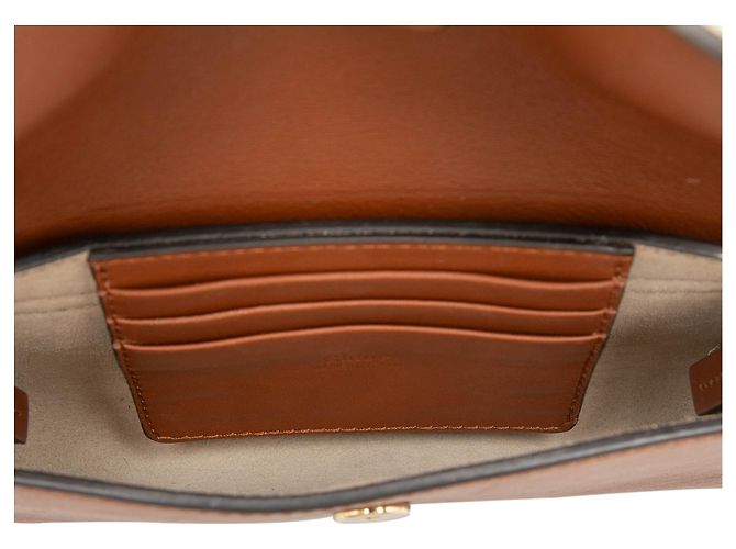 Chloé Mini Borsa a Tracolla Faye in Vitello e Camoscio Marrone con Catena - vista 4