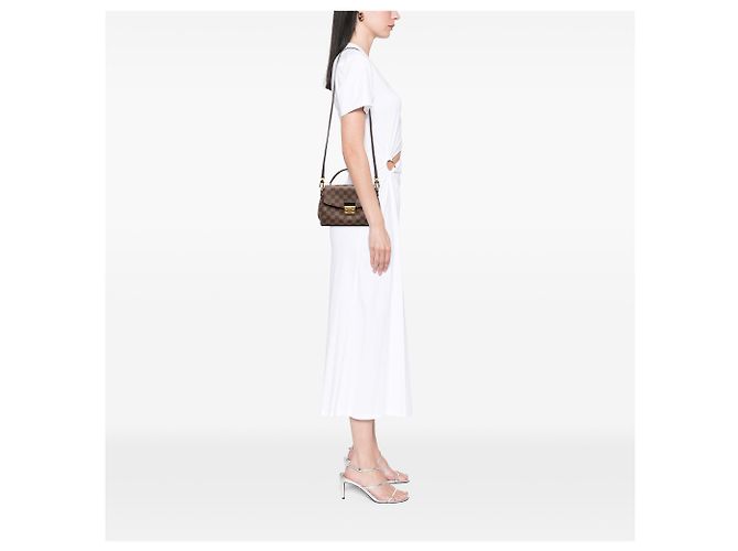 Louis Vuitton Brown Damier Ebene Croisette Marrom - vista 6
