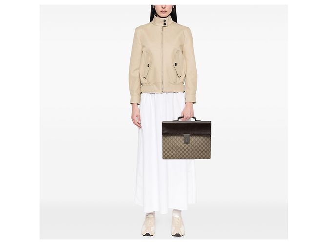 Borsa da lavoro Gucci Beige GG Supreme - vista 6