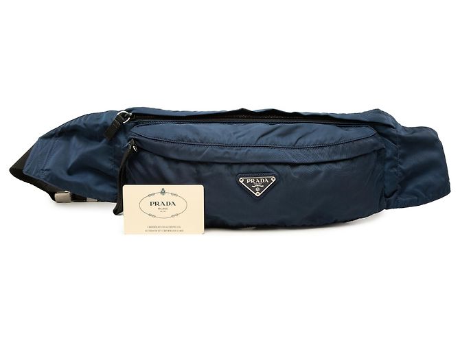 Prada Gürteltasche aus blauem Tessuto Dunkelblau - Ansicht 7