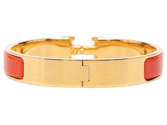 Hermès Clic H Armband PM aus rotem Emaille - Ansicht 3