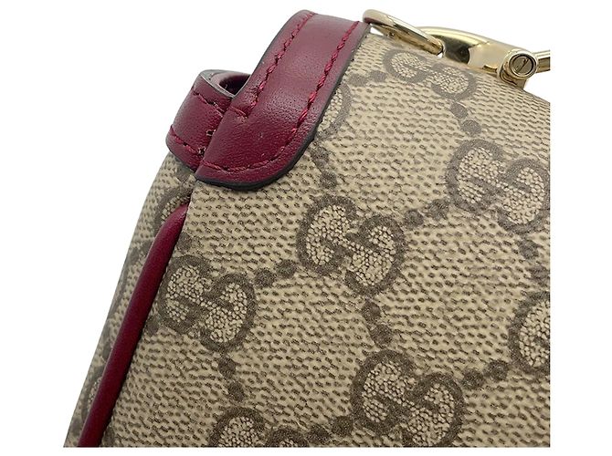 Borsa Gucci Beige GG Supreme Horsebit 1955 con manico superiore - vista 8