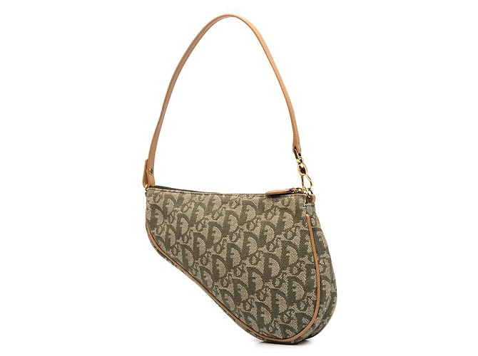 Autre Marque Pochette Saddle Mini Diorissimo in tela verde Dior - vista 2