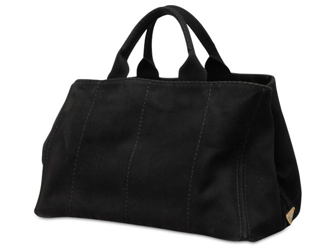 Prada Large Canvas Canapa Logo Tote Schwarz - Ansicht 2