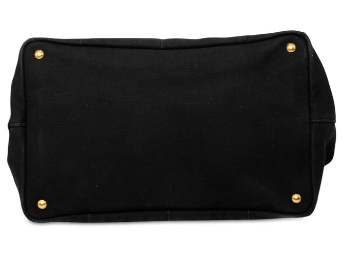 Prada Large Canvas Canapa Logo Tote Schwarz - Ansicht 3
