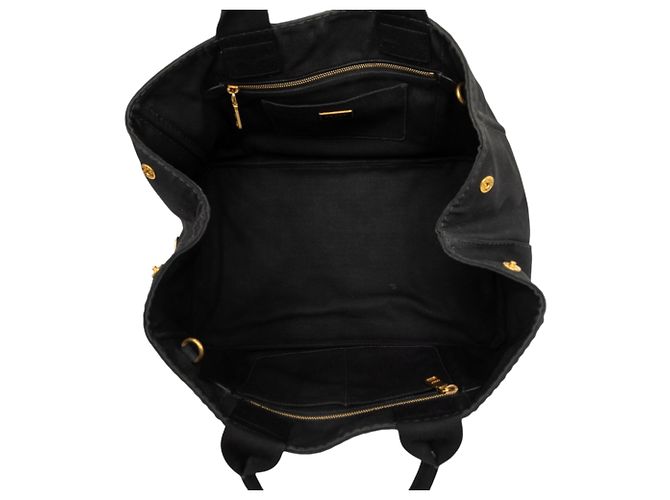 Prada Large Canvas Canapa Logo Tote Schwarz - Ansicht 4