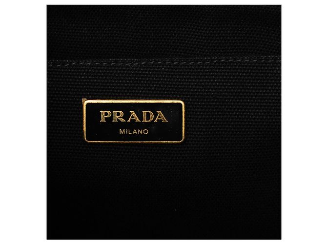Prada Large Canvas Canapa Logo Tote Schwarz - Ansicht 5