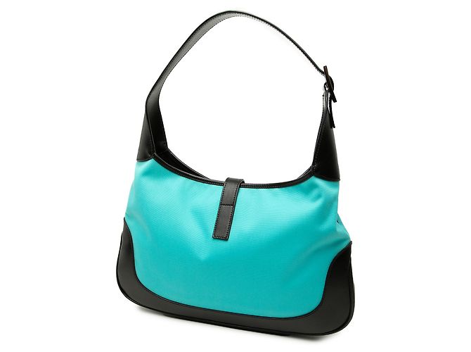 Borsa a tracolla Jackie Gucci in tela blu - vista 2