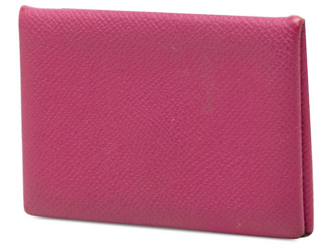 Tarjetero Hermès Calvi en Epsom rosa - vista 2