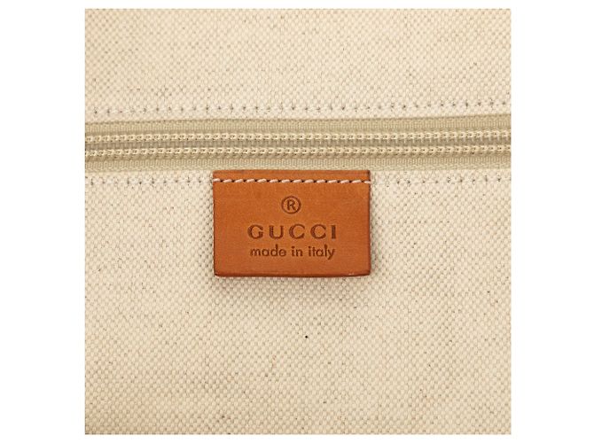 Bolso Tote Gucci de lona Web marrón Castaño Beige - vista 5