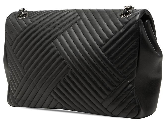 Chanel Black Large Lambskin CC Crossing Flap Nero - vista 2