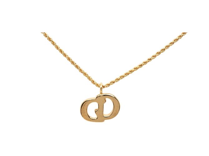 Autre Marque Collana Dior Gold con pendente logo CD placcato oro D'oro - vista 3