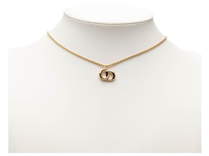 Autre Marque Collana Dior Gold con pendente logo CD placcato oro D'oro - vista 6