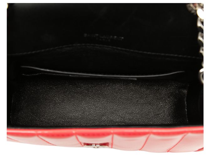 Autre Marque Borsa a catena Vicky Small Monogram in vernice Orange Saint Laurent Rosso Arancione - vista 4