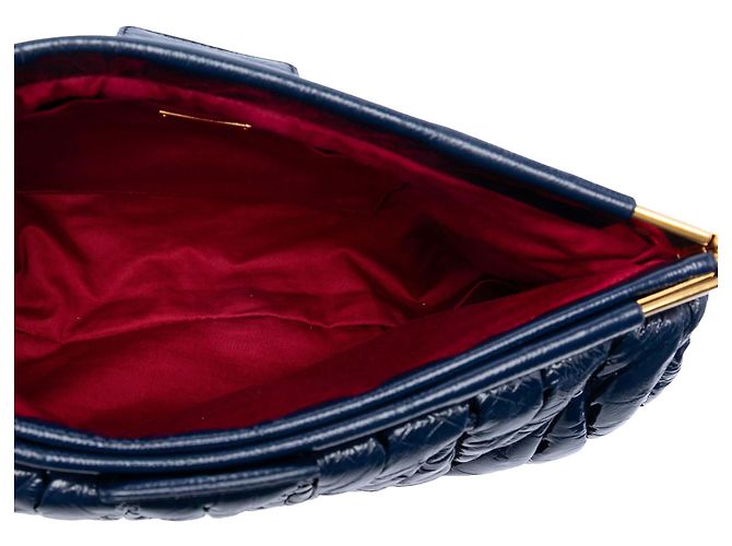 Clutch con struttura in vernice Matelassé blu Miu Miu Blu navy - vista 4
