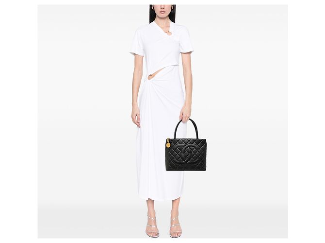 Chanel Black Caviar Medallion Tote Schwarz - Ansicht 6