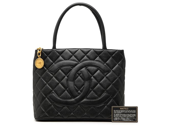 Chanel Black Caviar Medallion Tote Schwarz - Ansicht 7