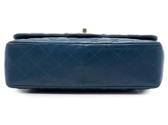 Chanel Blue Jumbo Classic Lambskin Single Flap Blau Dunkelblau - Ansicht 3