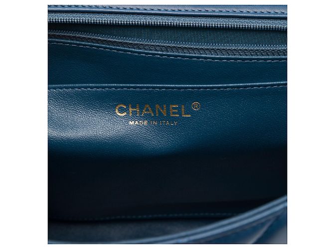 Chanel Blue Jumbo Classic Lambskin Single Flap Blau Dunkelblau - Ansicht 5