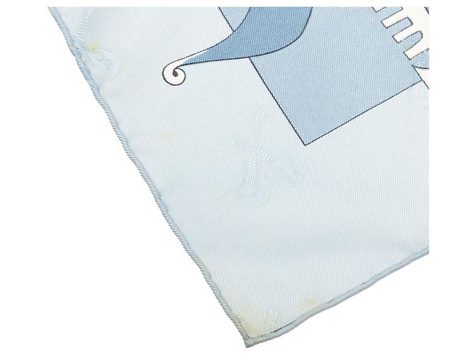 Hermès Blue Le Carnaval de Venise Seidentuch 90 Blau Hellblau - Ansicht 7