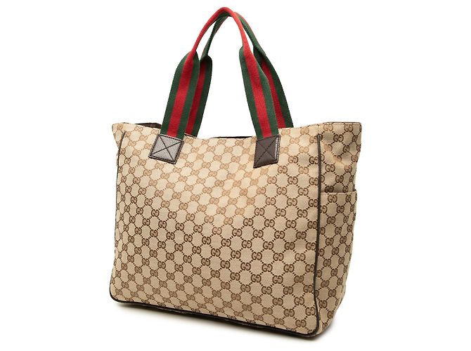 Gucci Beige GG Canvas Web Double Pockets Tote - Ansicht 2