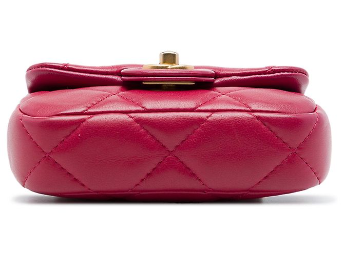 Portacarte Lady Chanel in vitello matelassé rosa con borsa a manico superiore e catena - vista 3