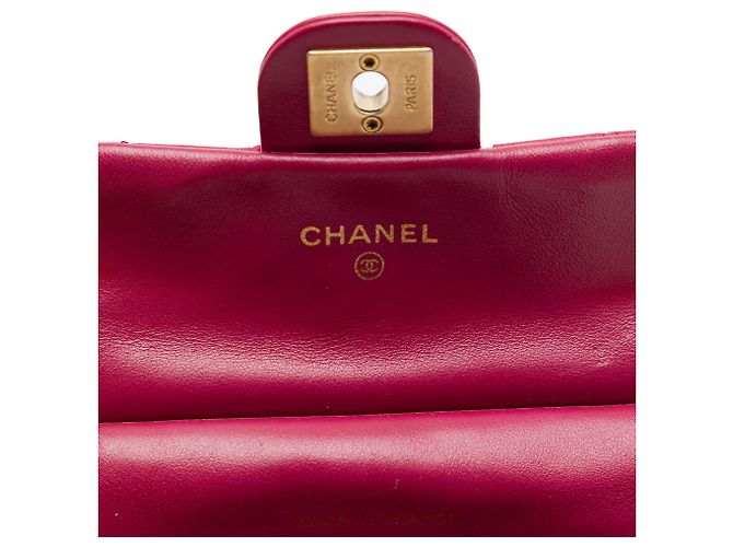 Portacarte Lady Chanel in vitello matelassé rosa con borsa a manico superiore e catena - vista 4