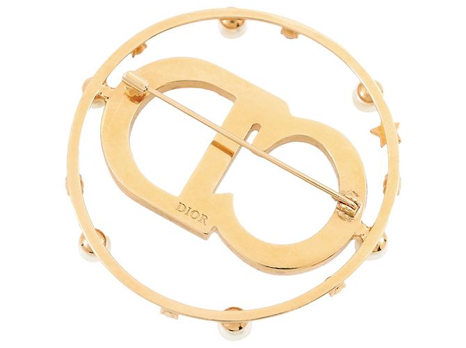 Autre Marque Spilla Clair D Lune Dior Gold placcata in oro con cristalli e perle sintetiche D'oro - vista 2