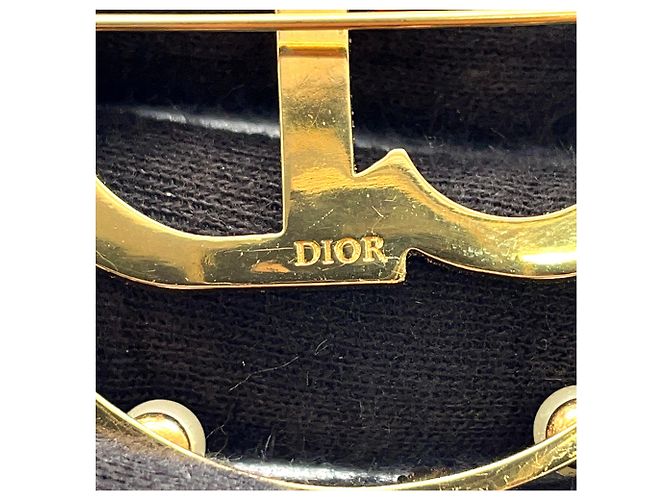 Autre Marque Spilla Clair D Lune Dior Gold placcata in oro con cristalli e perle sintetiche D'oro - vista 4