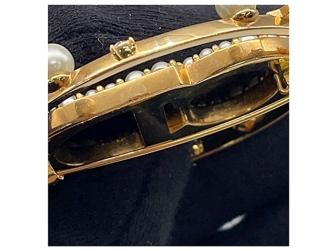 Autre Marque Spilla Clair D Lune Dior Gold placcata in oro con cristalli e perle sintetiche D'oro - vista 7