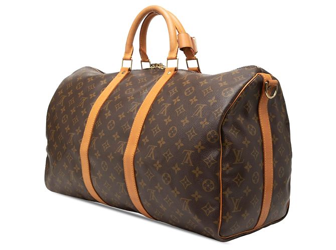 Louis Vuitton Brown Monogram Keepall Bandouliere 50 Marrone - vista 2