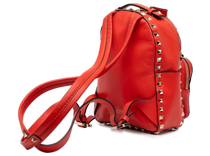 Mini zaino Rockstud Valentino in vitello rosso - vista 2