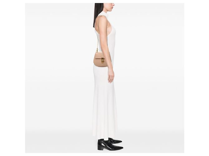 Chloé Drew Crossbody in pelle rosa Small - vista 8