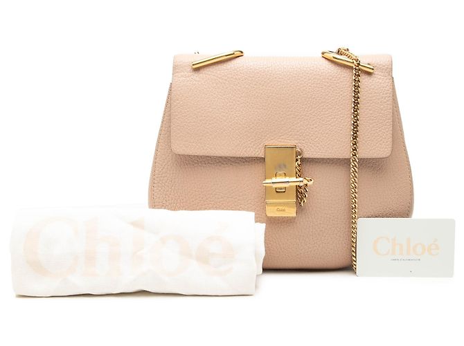 Chloé Drew Crossbody in pelle rosa Small - vista 9