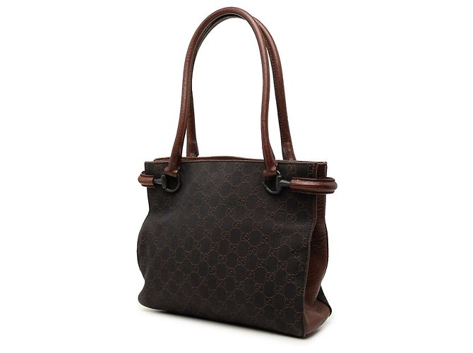 Borsa a tracolla Gucci in denim GG marrone Marrone scuro - vista 2