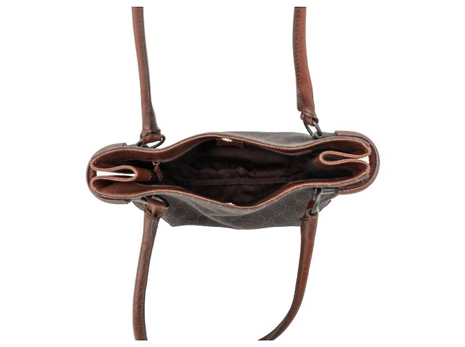 Borsa a tracolla Gucci in denim GG marrone Marrone scuro - vista 4